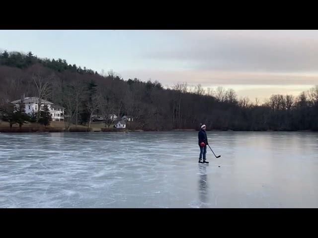 Saint John's Pond Ice Skating, Cold Spring Harbor, New York, 23 January 2022