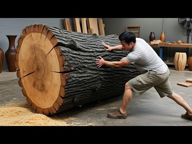 Carpenter's Million-Dollar Dream: Turning Worthless Tree Trunk into Thousand-Dollar Coffee Tables