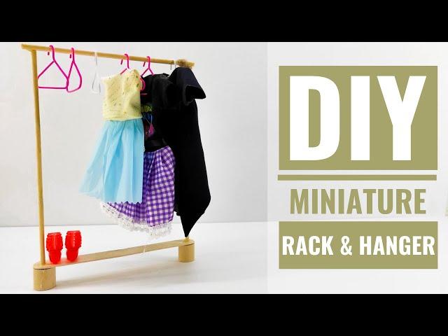 DIY How to Make a Miniature Doll Clothes Rack & Hangers