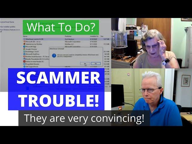 Scammer got connected to Marj's computer!