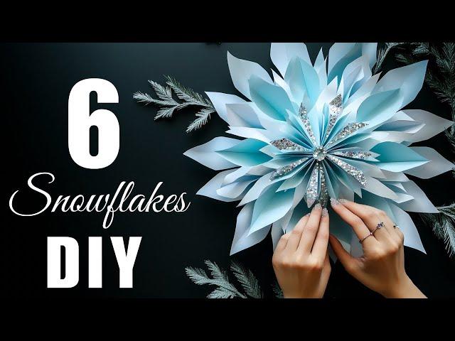 6 DIY Christmas Crafts ️ 3D Paper Snowflake Christmas decorations