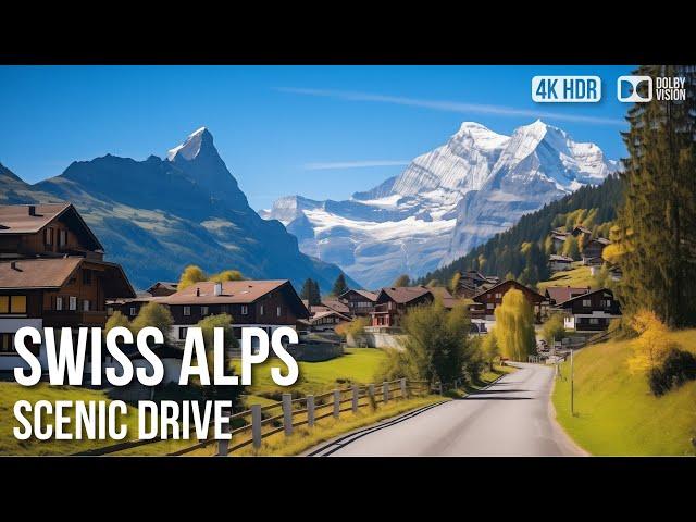 Swiss Valley, Grindelwald - Interlaken  Switzerland [4K HDR] Scenic Driving Tour