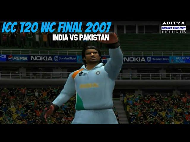 WCT20 FINAL 2007 | JOGINDER SHARMA FINAL OVER RECREATION EA CRICKET 07 | ADITYA CRICKET CREATION