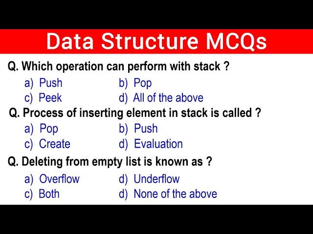 Top 50 Data Structure MCQs | Computer Science | data structure and algorithms mcq