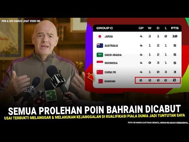  KEJAM DIBALAS KEJAM !! Pihak FIFA CABUT Semua Perolehan Poin Bahrain di Grub C, Jadi Harapan Saya