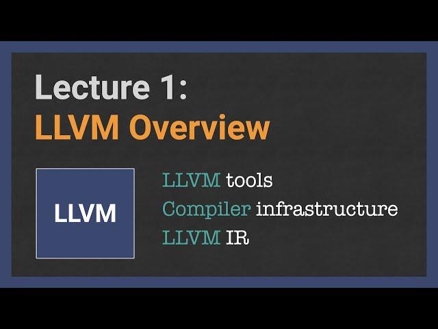 Programming Language with LLVM [1/20] Introduction to LLVM IR and tools