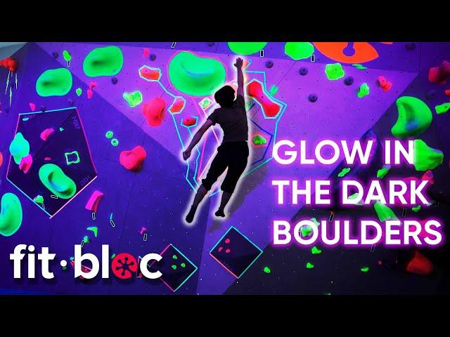 Glow In The Dark Bouldering at FitBloc