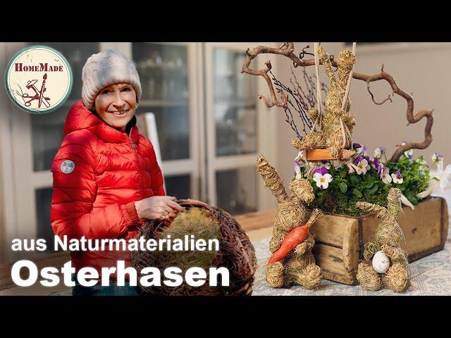 DIY | Natürliche Osterdeko selber machen | Osterhase aus Gräsern