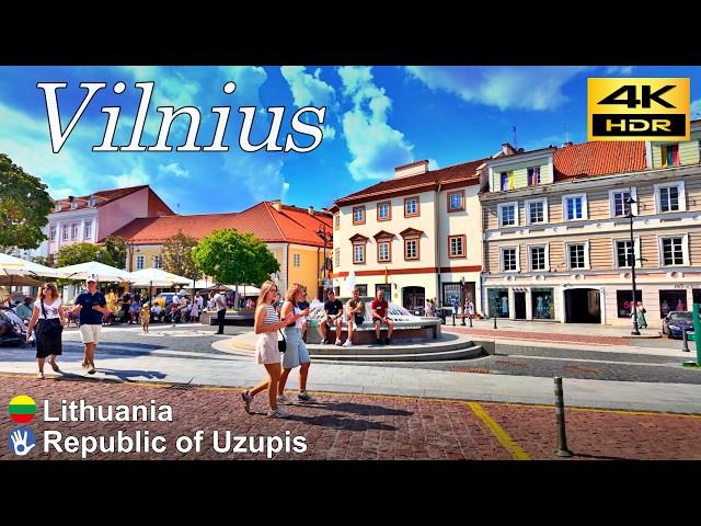 Vilnius Walking Tour/ Vilnius Historic Centre and Republic of Užupis/ Lithuania/ Aug 2024 / 4K HDR