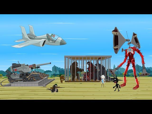 BOSS MECHA SIREN HEAD vs Godzilla & KONG: ALL-OUT ATTACK | Godzilla Cartoon Compilation