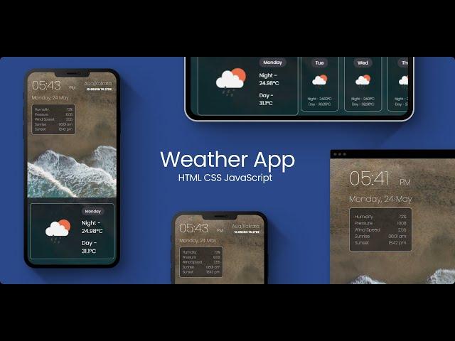 How to make Weather App using Openweathermap API | Javascript - Responsive Website