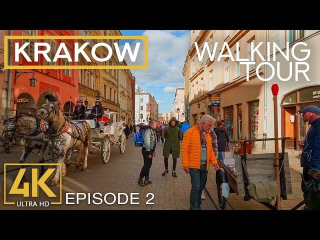 City Walk along the Streets of Krakow, Poland - 4K City Walking Tour with City Sounds - Episode #2