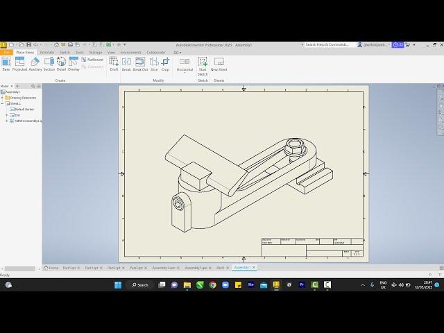 Autodesk inventor tutorial : Parts, Assembly, presentation, section and sketch