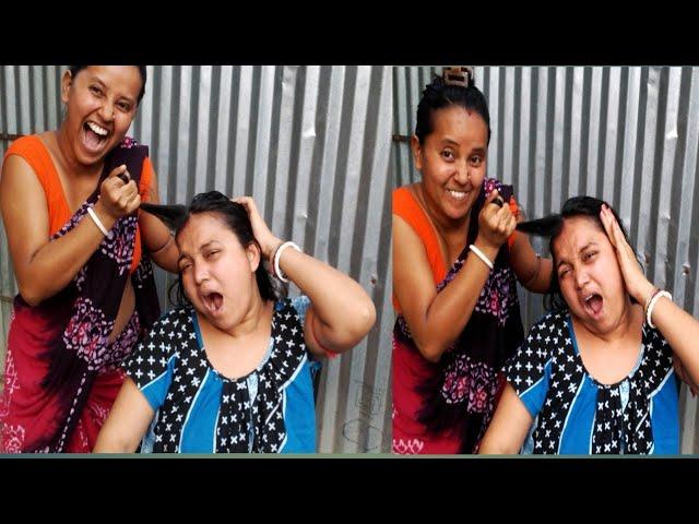 Head massage with hair cracking ||