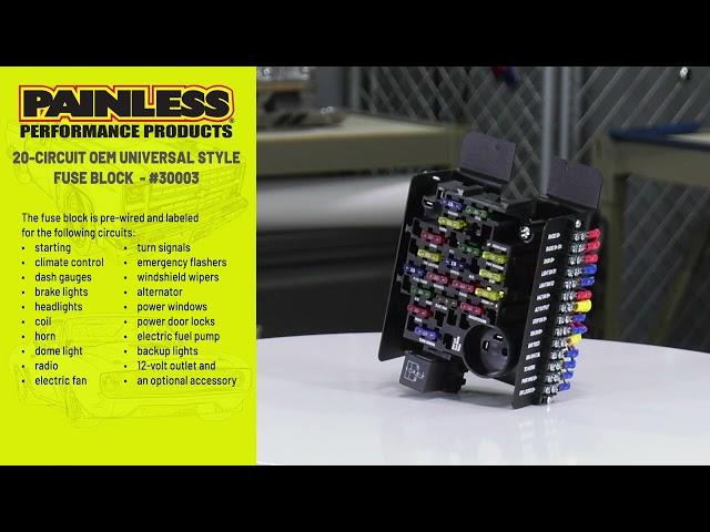 Painless Performance 20-Circuit OEM Universal style Pre-Wired Fuse Block