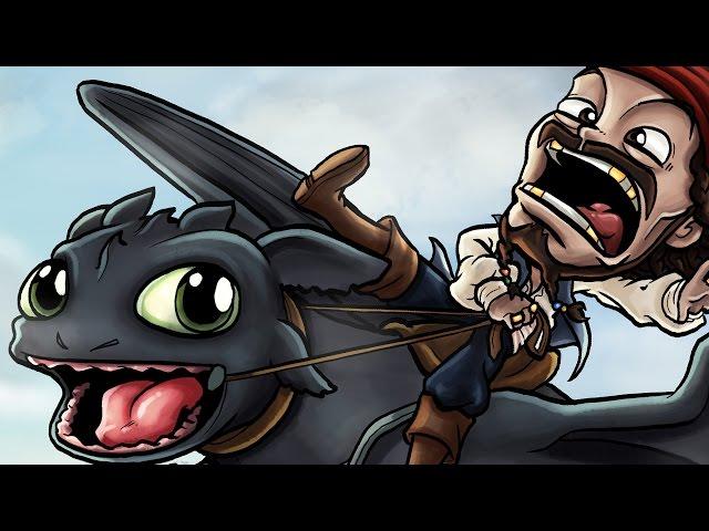 Captain Jack Sparrow riding Toothless - Speedpainting