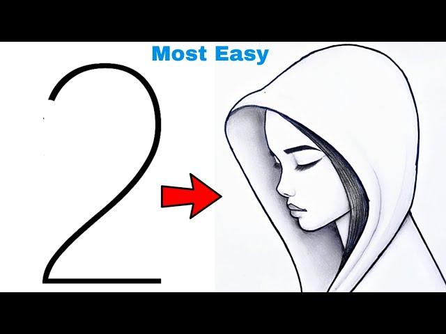 Very Very Easy Girl drawing - Pencil Sketch | rasm chizish | Easy drawing | Girl drawing | Lavi Arts