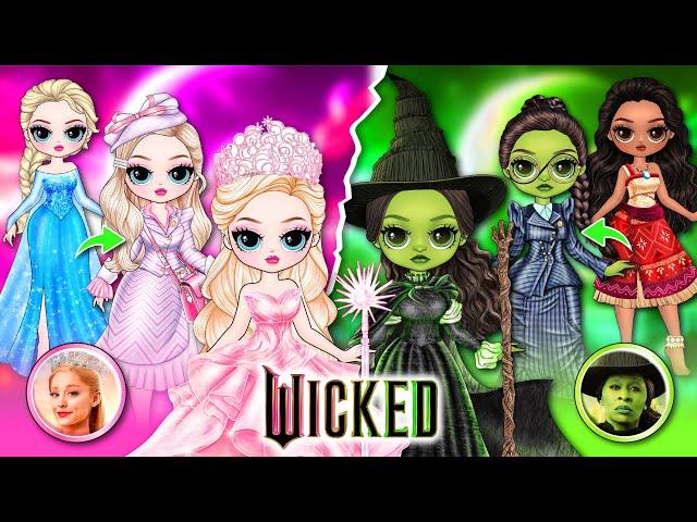 Get Ready with Elsa, Moana featuring Glinda and Elphaba from WICKED | Best DIY Fashion Paper Dolls