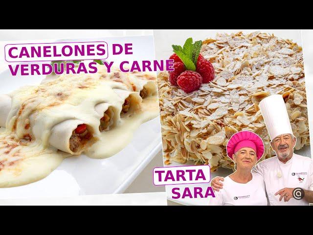 Canelones de verduras y carne - Tarta Sara // Eva y Karlos Arguiñano