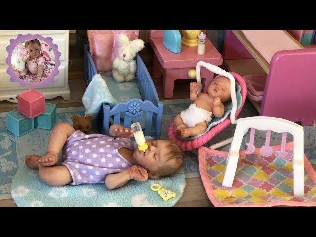 MINI REBORN NURSERY Night Time/ Bath Routine with Silicone Babies