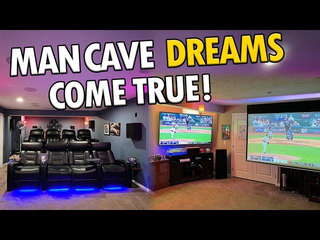 3 Man Caves in 1 Basement! Full Walk-through Tour 