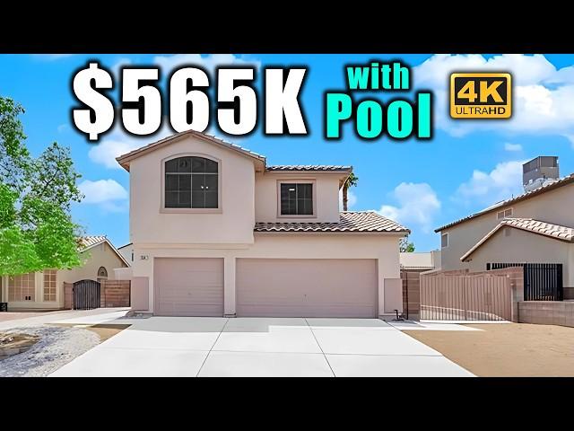 Las Vegas Home for Sale [4k] No HOA or FEES | Pool w/ Waterslide, Rock Wall Waterfall | RV Parking