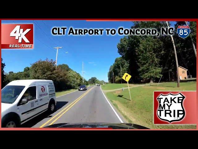 Driving around Charlotte, North Carolina in 4K: Interstate 85 from CLT to Concord - Gibson Mill