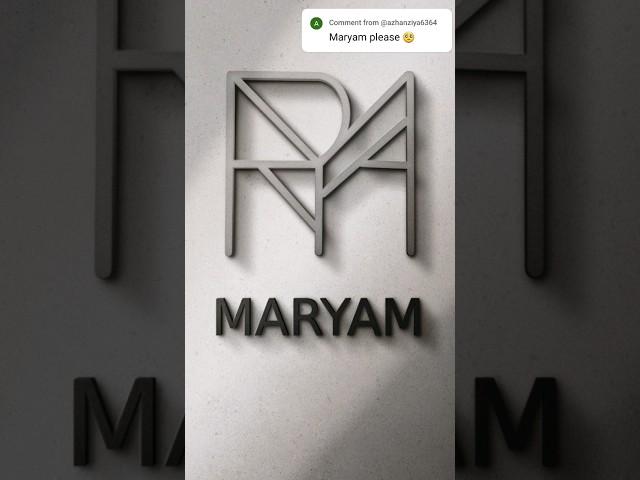 maryam #maryam #logodesign #namelogodesign #artandcraft #youtubeshorts #shorts #growonyoutube #bts
