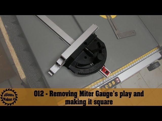 Removing DW745 Miter Gauge's play and making it square