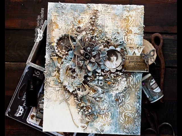 No Perfection Needed - Mixed media Canvas by Martina Stoycheva