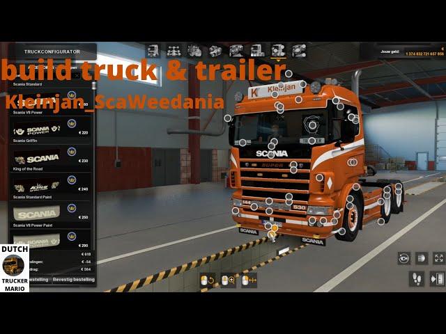 dutch trucker mario ets 2 scaweedania scania 4 serie v8  kleinjan truck & trailer build & styling