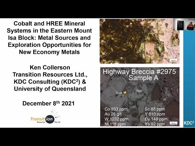 Ken Collerson - Cobalt and HREE Mineral Systems in the Eastern Mount Isa Block