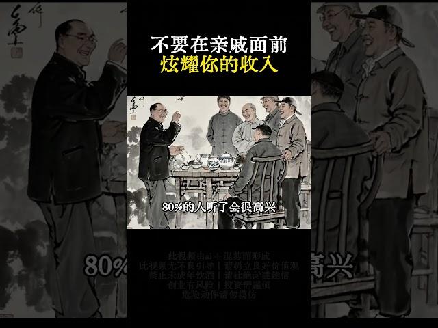 不要在亲戚面前 炫耀你的收入#人性 #老板思维 #商业思维 #提升自己 #认知
