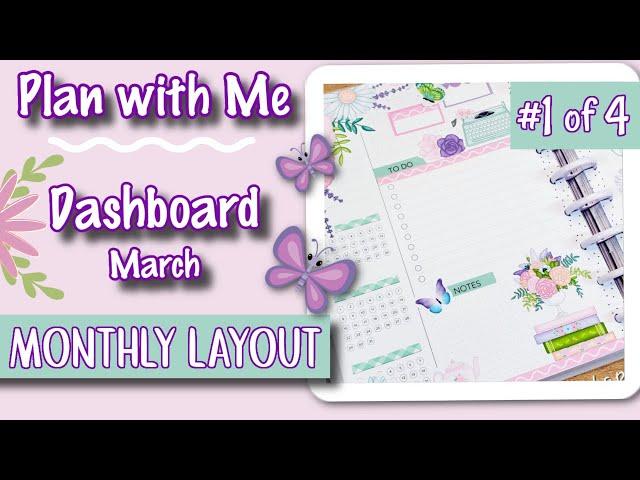 Plan With Me March  Books & Butterflies in My Monthly Layout Happy Planner ~ Part 1 of 4