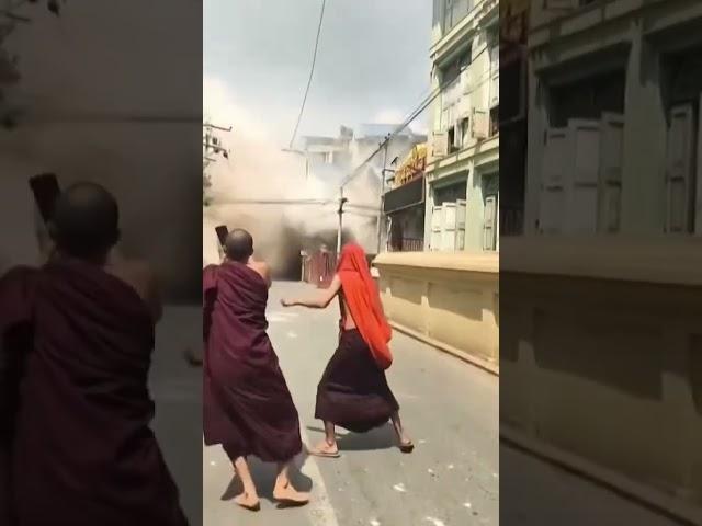 Building collapses during Myanmar earthquake