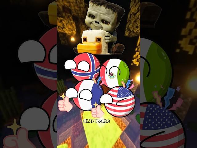 How Countries Say Chicken Jockey! - A Minecraft Movie #shorts #countryballs