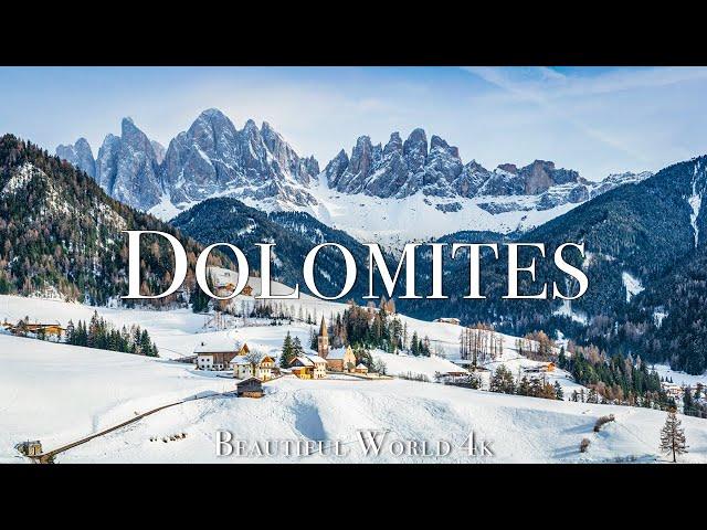 Dolomites 4K Winter Relaxation Film - Beautiful Relaxing Music - Wonderful Winter