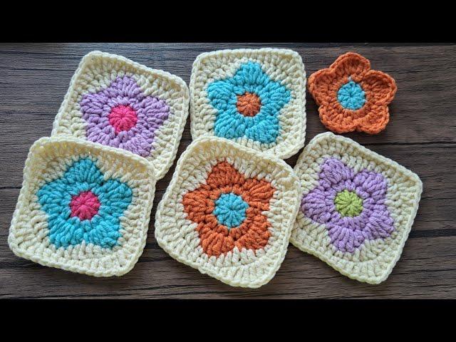 Crochet Flower Granny Square Tutorial | Step by Step for Beginners