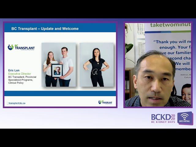 BC Transplant Overview - BC Kidney Days 2020