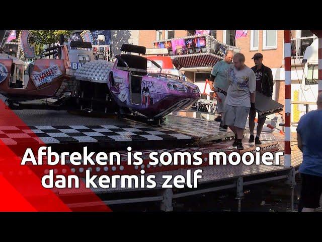 Het afbreken van de attracties op de Tilburgse kermis trekt veel toeschouwers. Voor sommige toesc...