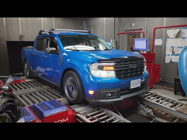 2022 Ford Maverick Xl on Dyno 3rd pass. Custom Catback , tunner not tuned yet and cold air intake.