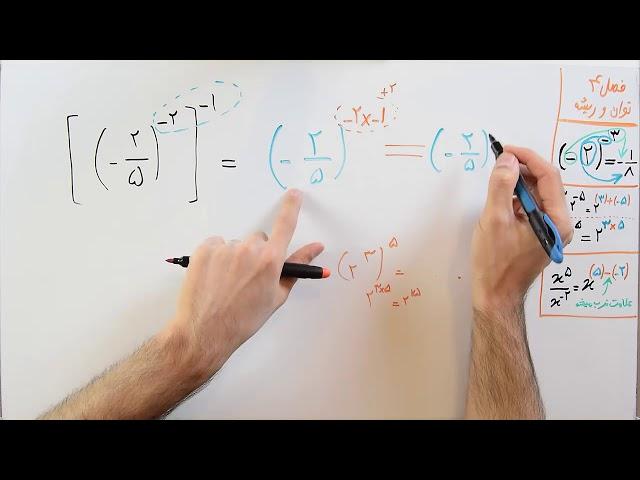 ریاضی 9 - فصل 4 - بخش 3 : اثر توان در پرانتز ها و تقسیم کسری
