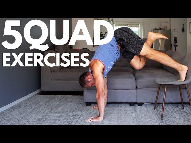 5 Exercises To Build Strong Quads At Home | No Equipment Leg Training