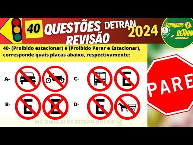 Questões da Prova teórica do Detran 2024 ,prova do detran 2024, #simuladodetran2024