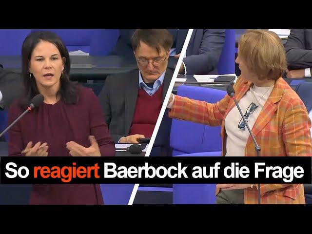 Schlagfertig zerlegt Baerbock Frau von Storchs Fragen