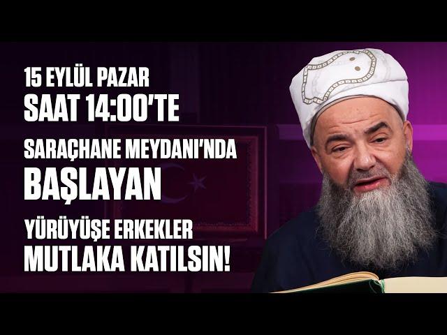 15 Eylül Pazar saat 14:00'te Saraçhane Meydanı'nda başlayan yürüyüşe erkekler mutlaka katılsın!