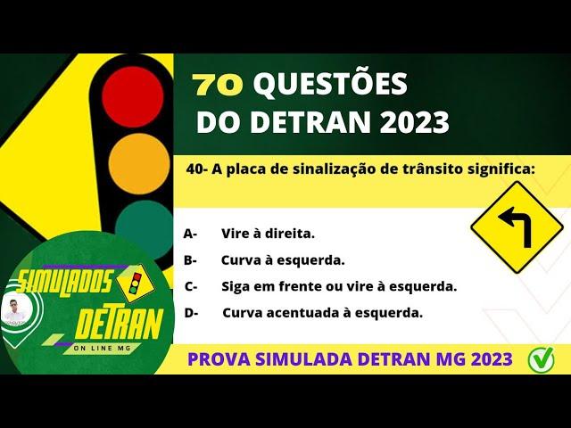 Questões da prova teorica detran 2023, prova do detran 2023, #mgsimuladosdetran2023 #detranmg2023