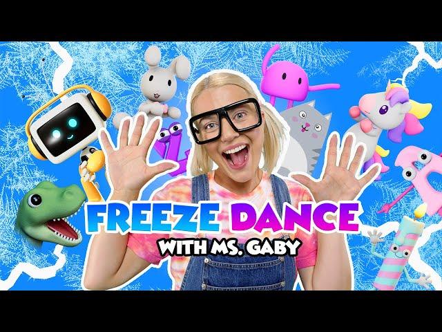 The FREEZE DANCE with Ms. Gaby | Brain Break Movement Songs for Kids | Interactive Kids Videos ️