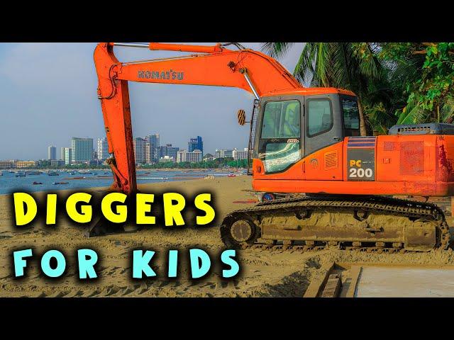 Fun With DIGGERS IN ACTION  Diggers At Work, Diggers For Kids | Excavator TV