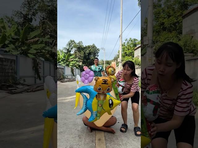 Baby Throws a GIANT Balloon Birthday Party for the Whole Village! #couple #martialarts #funnykids